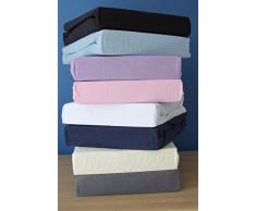 Family Bedding Bettlaken, 100% Baumwolle, Jersey, für Super King Size, 180 x 200 cm, Blau