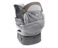 Boppy Babytrage Adjust Comfit, ergonomisch und sicher für Babys Hüfte und Rücken, Yoga-inspiriertes Material, atmungsaktive Netzeinsätze, ab Geburt bis 15 kg, grau
