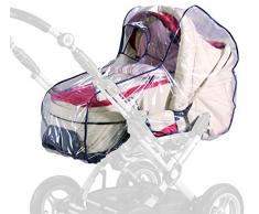 sunnybaby 13195 - Universal Regenverdeck, Regenschutz für Kinderwagen, Babywanne, Soft-Tragetasche | Kontaktfenster f. optimale Luftzirkulation | glasklar | schadstofffrei | Qualität: MADE in GERMANY
