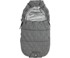 Original Dooky Footmuff Knitted Star Small Baby Fußsack für Kinderwagen & Maxi Cosi, 0 bis 9 Monate, 70 x 40 cm, winterfest, wasserdicht & winddicht, geeignet für 3- und 5-Punkt-Gurte, grau