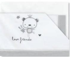 pirulos Love Friends – Mini Biber Bettwäsche und Baumwolle, Grau