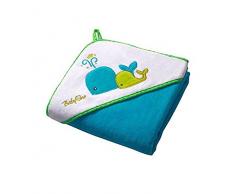 Baby Kind Kapuzenbadetuch 100x100 cm GROSS und SUPERWEICH, Badetuch, Strandtuch, duschtuch, Handtuch (blau)