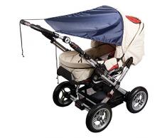 sunnybaby 19272 - Universal Sonnensegel für Kinderwagen & Sportwagen | höchster UV Schutz UPF 50+ | verstellbar | Markisen-Rollofunktion - Farbe: MARINE | Qualität: MADE in GERMANY