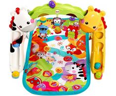 Fisher-Price CCB70 3-in-1 Erlebnisdecke Krabbeldecke mit Lichtern und Musik inkl. Spielzeugen Babyerstausstattung, ab 0 Monaten