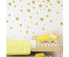 Light Up World Wandaufkleber mit goldfarbenem Glitzer und glitzernden Wandaufkleber, abnehmbar, Dekoration, einfach zu entfernen und aufzukleben, sicher auf bemalten Wänden, DIY Vinyl-Dekoration für Baby- und Kinderzimmer 2 inch