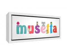 Little Helper Kunstdruck auf gerahmter Leinwand Holz weiß, Position personalisierbar mit Namen Mädchen Musette 19 x 46 x 3 cm mehrfarbig