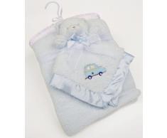 Katie Little Sicherheit Bear bestickt Decke mit passenden Kinderwagen Decke (blau)