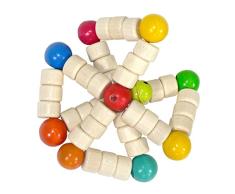 Hess Holzspielzeug 11008 - Motorikrassel Twist aus Holz, ca. 9,5 cm