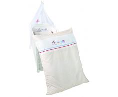 roba 1492V170 Kinder-Bettgarnitur 4-teilig, Babybett-Ausstattung Happy Circus, Bettset 4-teilig: Bettwäsche 100 x 135 (Decke & Kissen), Nestchen, Himmel, mehrfarbig