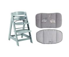 roba Treppenhochstuhl mitwachsend, Sit Up Click, Holz taupe, mit Sitzverkleinerer Jumbotwins