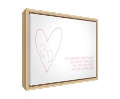 Feel Good Art eco-printed und gerahmt Kinderzimmer Leinwand mit Natur massiv Holzrahmen (64 x 44 x 3 cm, große, weiche rosa, zehn Finger und zehn Zehen)