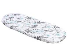 Spannbettlaken für Kinderwagen Stubenwagen Baby Spannbetttuch Wiege Stuben Bettlaken (graue Blumen)