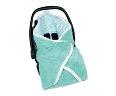 Bemini by Baby Boum 392LIZIE73TU Einschlagdecke für Babyschale BISIDE Baumwolle + Frottee LIZIE lagoon 90 x 90 cm,grün
