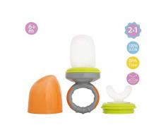 Kiokids 2-in-1 Futterspender und Beißring, Unisex, Grau