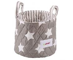 Minene 1238 Aufbewahrung Korb Klein, Grau mit weißen Sternen, 18 x 22 x 22 cm