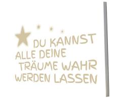 Little Helper UCNBE128-01G Feel Good Art Wandschmuck aus starker Leinwand im modernen typographischen Stil Du kannst sein, wer du willst, 30 x 20 cm, beige