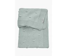 Meyco 2753053 Babydecke gestrickt mit Knoten 100x150 cm, Stone Green
