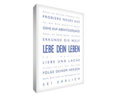 Little Helper LVLF128-04RG Feel Good Art Wandschmuck Leinwand, 30 x 20cm, blau mit weiß