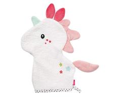 Fehn 057270 Waschhandschuh Einhorn / Waschlappen mit Tiermotiv für fröhlichen Badespaß, für Babys und Kinder ab 0+ Monaten