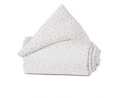 babybay Gitterschutz Organic Cotton für Verschlussgitter alle Modelle, weiß Glitzersterne silber