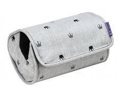 Original Dooky Arm Cushion Crowns Polsterkissen Armschoner mit Klettverschluss für Babyschale universale Passform, grau