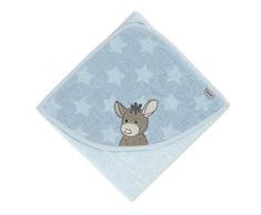 Sterntaler Kapuzenbadetuch Esel Emmi, Alter: ab 0 Monate, 80 x 80 cm, Hellblau mit Sternen