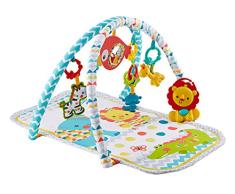Fisher Price Mein Spielteppich mit Spieluhr für Krabbel- und Aktivitäten, 3 in 1, Töne und Musik, mit 6 Spielzeugen zur Pflege des Babys ab der Geburt, DPX75