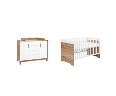 Schardt 10 913 50 75 Sparset Timber bestehend aus Kinderbett, Umbauseiten und Wickelkommode, braun