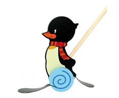 Hess Holzspielzeug 14446 - Schiebepinguin Konrad aus Holz, ca. 23 cm