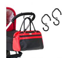 Hauck Hook Me Kinderwagen Karabiner Haken, für Handtaschen, Kinderwagen Taschenhaken, Anhänger für Kinderwagen, Universalhaken, 2 Stück