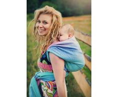 Little Frog 7104 Jacquard Baby Tragetuch, Größe 4, Linen Aurora Cube, mehrfarbig, 260 g