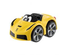 Chicco Ferrari Mini Spielzeug Rennauto Turbo Touch Cabrio, Gelb, Pull Back Autos für Kleinkinder ab 2 Jahren