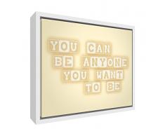 Feel Good Art eco-printed und gerahmt Nursery Leinwand, die Solide Weiß Holz Rahmen (34 x 24 x 3 cm, klein, cremefarben, Sie werden kann jeder Sie werden wollen)