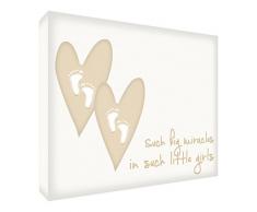 Feel Good Art Kunstdruck auf Leinwand, MotivSuch a Big Miracle in Such Little Girls, 30 x 40 x 2 cm, Beige
