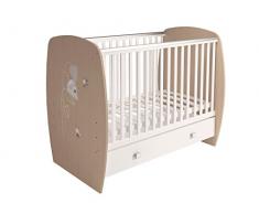 Polini Kids Kinderbett Babybett Gitterbett 710 French Amis Eiche-Weiß, 1583.62