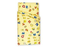 Kindertraum 5213240 Kinderbettwäsche Alphabet, Design 132, 40 x 60 cm und 100 x 135 cm, gelb