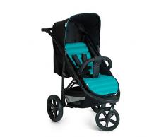 Hauck Rapid 3 Dreirad Buggy bis 25 kg mit Liegefunktion ab Geburt, klein zusammenklappbar, Einhand-Faltmechanismus, höhenverstellbarer Schiebegriff, caviar turquoise (schwarz türkis)