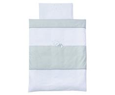 Easy Baby 810-30 Bettwäsche mit hochwertiger Stickerei, Dessin Vichy Bear, 100/135 plus 40/60, grey