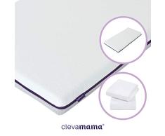ClevaMama Cool Gel Kinderbett Matratze mit 2 Baumwolle Spannbetttuch Weiß, 70 x 140 cm (bundle)