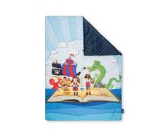 Pepi Leti 685843716181 Pirat-Kuscheldecke Marineblau Minky, Babydecke, Kinderdecke, 100 x 75 cm Decke, mehrfarbig