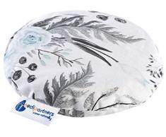 Kirschkernkissen Wärmekissen Körnerkissen für Babys 180g rund 15cm Öko Natur 100% Baumwolle Medi Partners Wärme + Kältetherapie Massagetherapie (Graue Blumen)