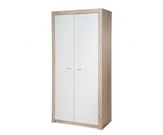 roba Kleiderschrank Leni 2, Schrank Babyzimmer, 2 Türen, Kleiderstange; Kinderzimmer, Eiche sägerau/weiß