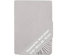 roba Spannbettlaken für Wiegenmatratzen, Kollektion „Lil Planet“, Singlejersey, 100% Bio-Baumwolle, Spannbetttuch passend für Matratzen 40x90 und 45x90 cm, Laken für Babywiege, Babybett, grau