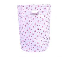 Minene Wäschesack Korb Organizer, cremefarben, kleine Rosen