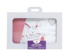 Candide 413081 Bettset Lapin fragile, Bettbezug 100x135 cm, Kissenbezug 40x60 cm, 4-teilig, Nestchen, Betthimmel
