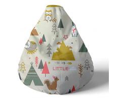 joyfill Sitzsack mit Bezug, Stuhl für Kinder und Erwachsene, Weicher Stoff, 240L (5064 Little Adventures), mehrfarbig, 2015-1-5064