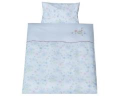 Schardt 13 511 3/603 - Bettwäsche 2-teilig Flowers hellblau ( Kissen 60x40 cm und Zudecke 100x135 cm)