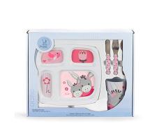 Sterntaler Geschirr-Set Emmi Girl, Teller, Becher, Löffel, Gabel, Messer, Alter: Für Babys ab 6 Monaten, Rosa