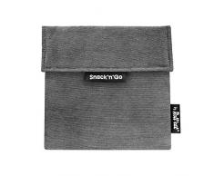 Roll’eat – Snack’n’Go Eco – Snackbeutel | wiederverwendbarer, ökologische Lunchbox, BPA frei, leicht zu reinigender Snackbag - Farbe Anthrazitgrau, 18 x 18cm
