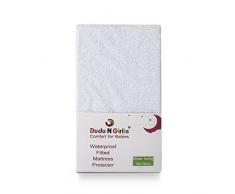 DuDu N Girlie Moses Korb Baumwolle Spannbetttuch, wasserdicht, 36 cm x 75 cm, 2-teilig, weiß